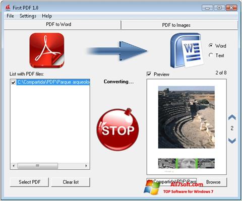 스크린 샷 First PDF Windows 7
