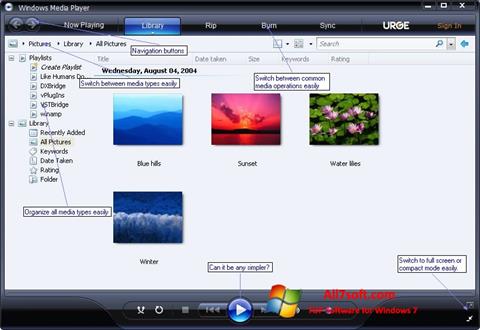 스크린 샷 Media Player Windows 7
