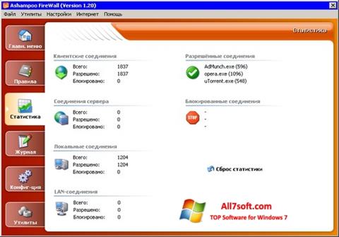 스크린 샷 Ashampoo Firewall Windows 7