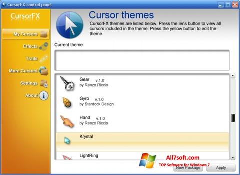 스크린 샷 CursorFX Windows 7