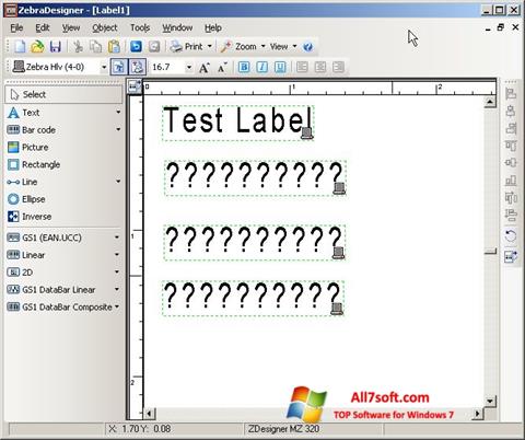 스크린 샷 Zebra Designer Windows 7