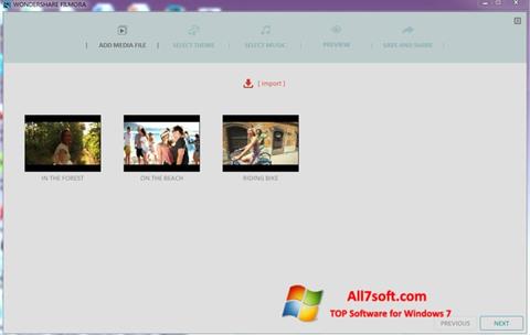 스크린 샷 Wondershare Filmora Windows 7
