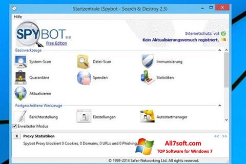 스크린 샷 SpyBot Windows 7