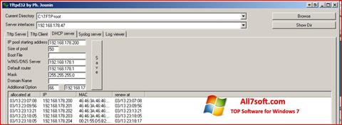 스크린 샷 Tftpd32 Windows 7