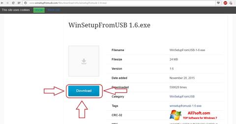스크린 샷 WinSetupFromUSB Windows 7