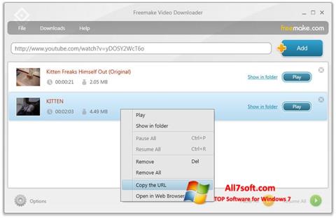 스크린 샷 Freemake Video Downloader Windows 7